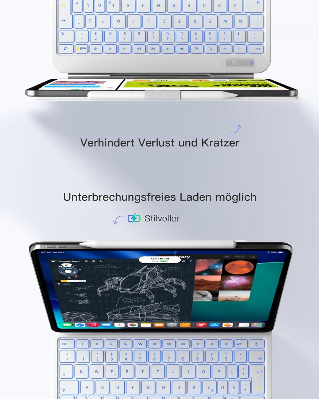 Inateck NeoMagic Magnetische Tastatur Hülle für 11 Generation 2025 A16 11 Zoll,iPad 10 Generation 10