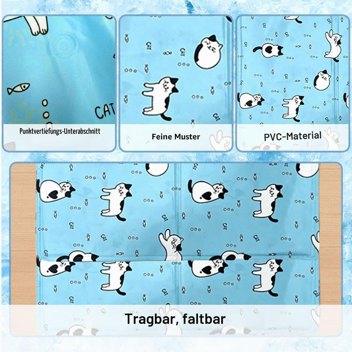 Kühlmatte Hund Katze Selbstfüllend 60×90cm,XL Kühldecke Hund Mit Ungiftigem Dünnes Gel,Faltbar leich