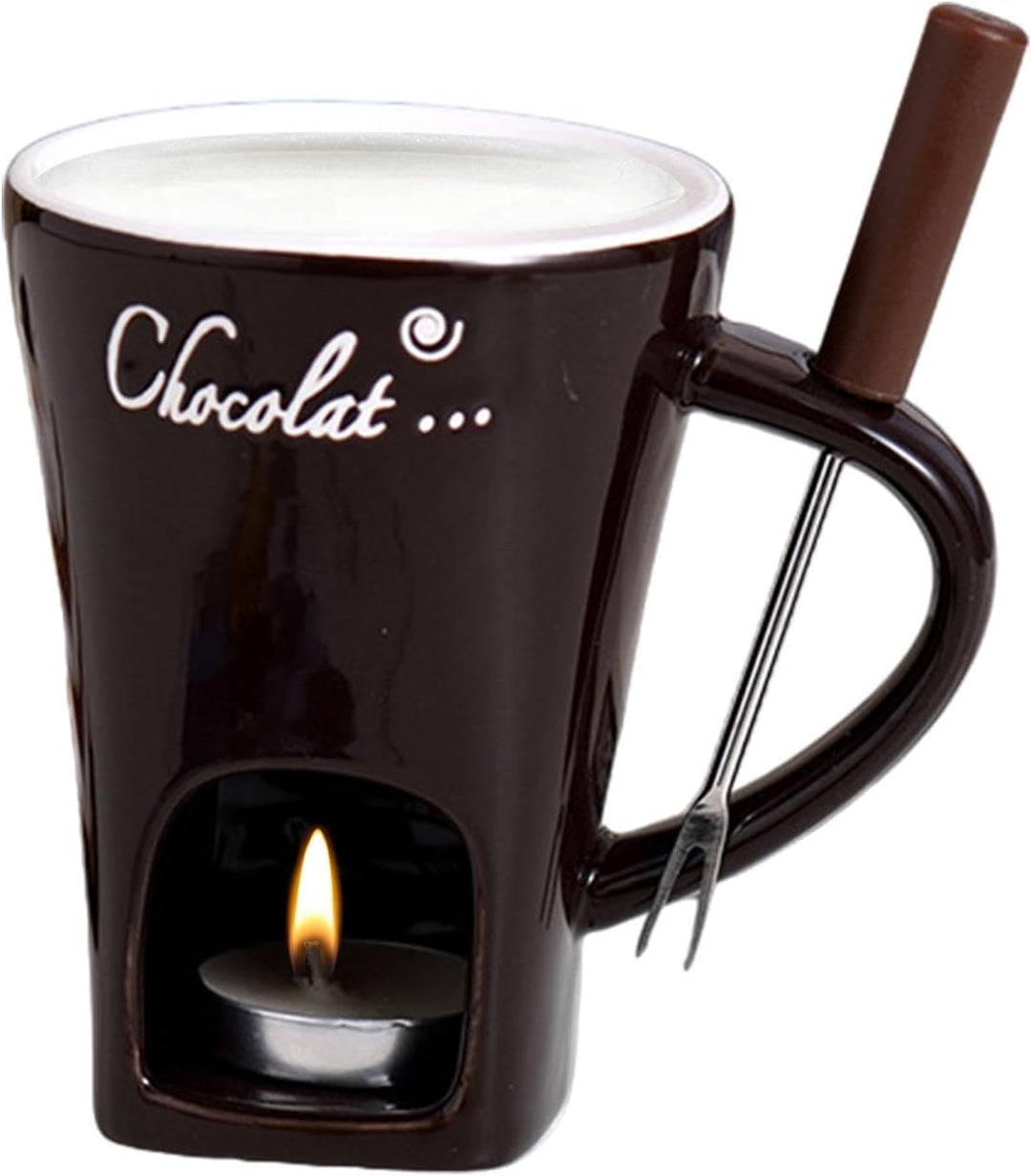 Teekerzen-Fondue-Set, Fondue-Tasse, Hot Pot Keramik-Schmelzbecher, Schmelztiegel, Teelicht, Erwärmun