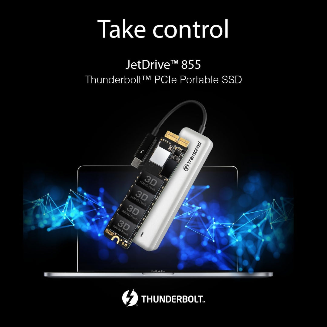 Transcend 480GB Highspeed JetDrive Thunderbolt PCIe™ Gen3 x4 Portable SSD Speichererweiterung für Ma