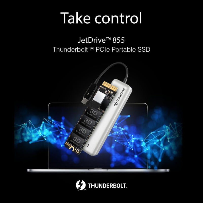 Transcend 960GB Highspeed JetDrive Thunderbolt PCIe™ Gen3 x4 Portable SSD Speichererweiterung für Ma