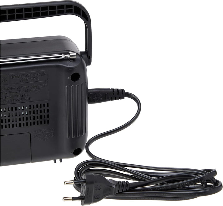 Panasonic RF-2400DEG-K Tragbares Radio mit Griff, Netz- oder Batteriebetrieb schwarz Single, Single