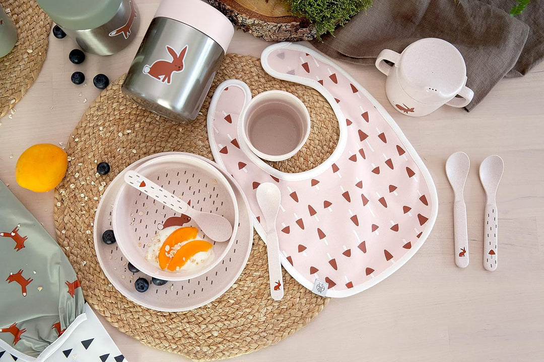 LÄSSIG Kindergeschirr Set (Teller, Becher, Schälchen, Löffel), BPA-frei, für Spülmaschine und Mikrow