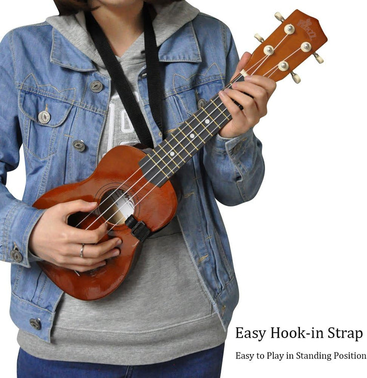 Winzz Sopran Ukulele Starter Kit für Anfänger, mit Tasche, Clip-On Tuner, zusätzlichen Saiten, Gurt,