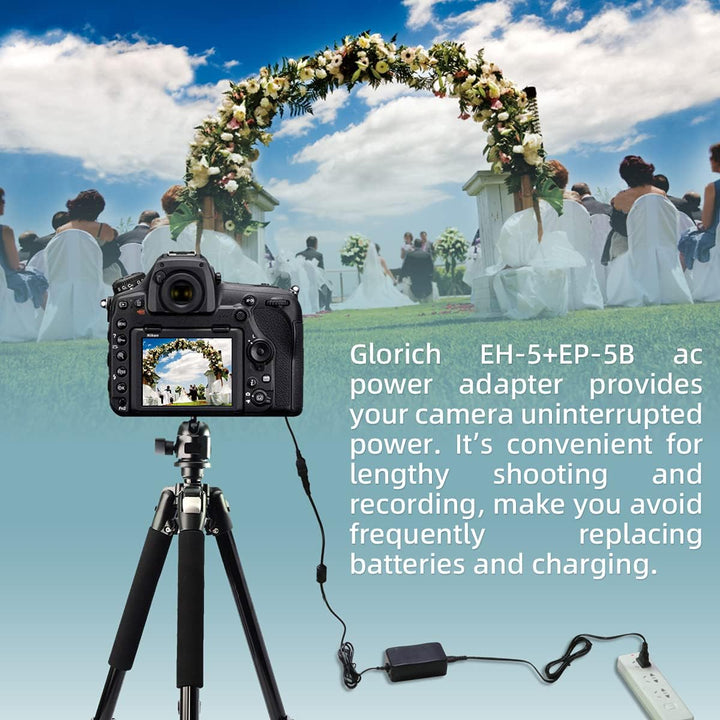 Glorich EH-5 Plus EP-5B Ersatz für AC-Adapter für Nikon 1 V1, D500, D600, D610, D750, D800, D810, D7