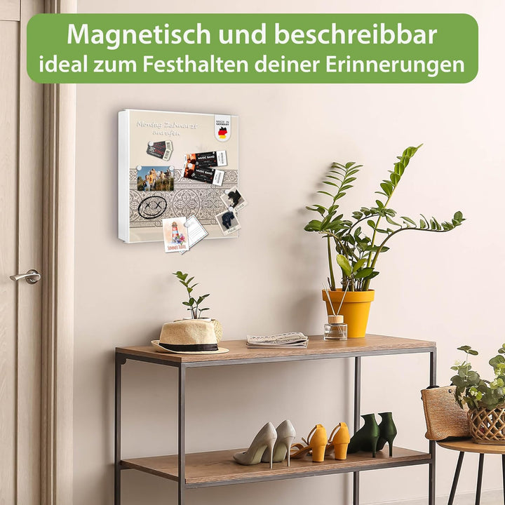 banjado Grosser Schlüsselkasten Metall - Schlüsselbox 30x30cm beschreibbarer mit 32 Haken - Schlüsse