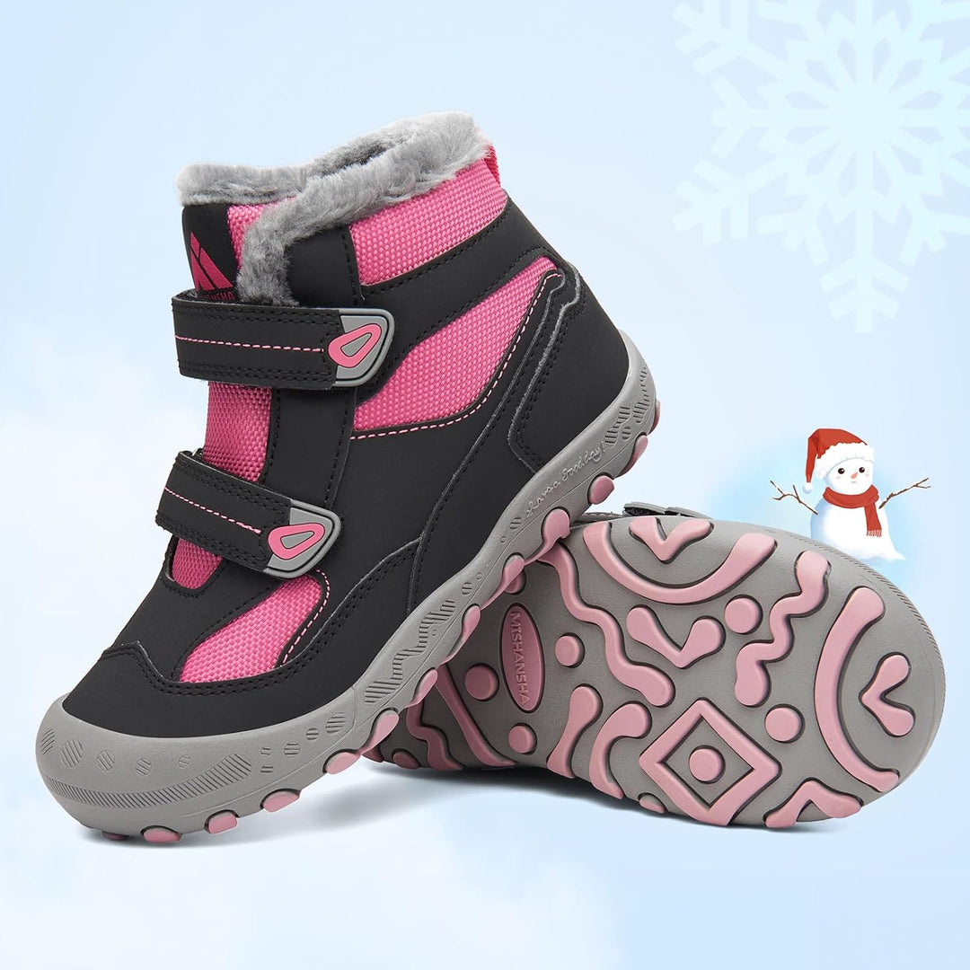 Mishansha Kinder Outdoor Winterschuhe Warm Gefüttert Winterstiefel, Gr.24-38 27 EU Magenta Lila, 27