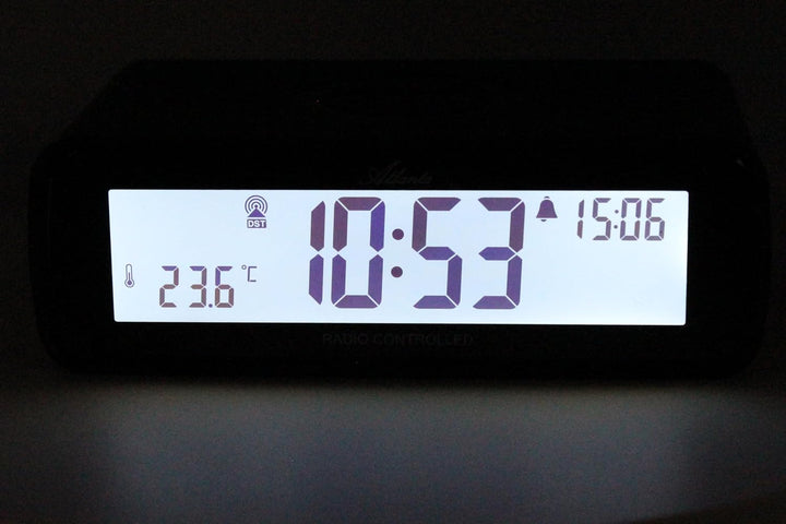 Atlanta Funkwecker digital LCD Flip Clock Licht Snooze Repetition Crescendo Alarm - 1874/0 (Weiss),