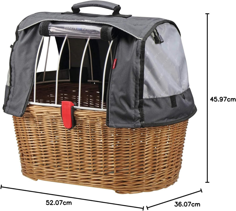 Rixen und Kaul KlickFix Doggy Basket Plus - KorbKlip - Fahrradkorb für Hunde Schwarz standard, Schwa