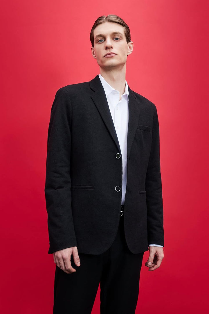 DeFacto Herren Blazer 54 Schwarz, 54 Schwarz