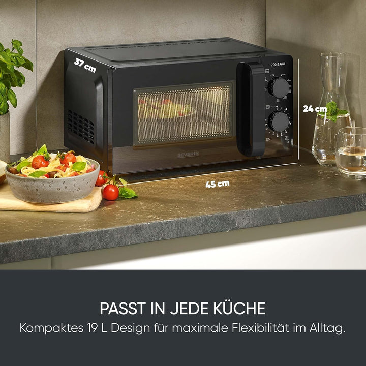 SEVERIN Mikrowelle mit Grillfunktion, zum Auftauen und Erhitzen, Mikrowellengerät mit Grillrost und
