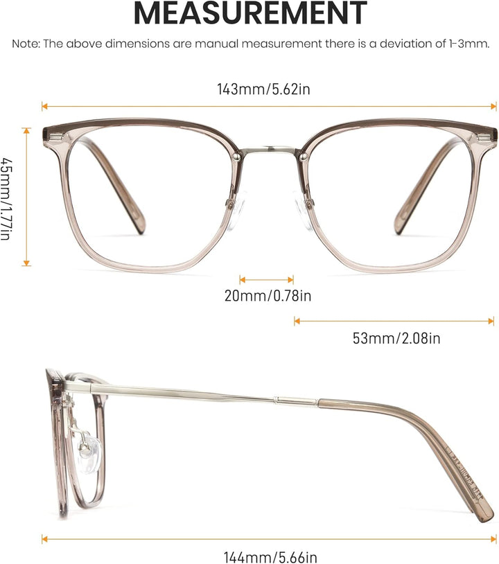 Cyxus Deko Brille Damen Herren Ohne Stärke mit Blaulichtfilter Mode Stil für PC TV Tablet 02hellbrau