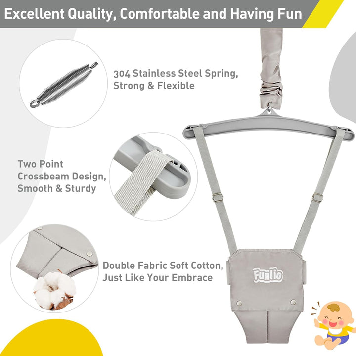 FUNLIO Baby Türhopser mit Deckenhaken für 6–24 Monate, Baby Hüpfschaukel für Drinnen und Draussen, K