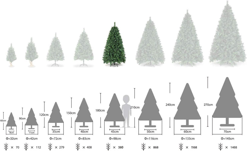 SALCAR Weihnachtsbaum Künstlich 180 cm, Künstlicher Tannenbaum mit Handschuhen und Metallständer, We