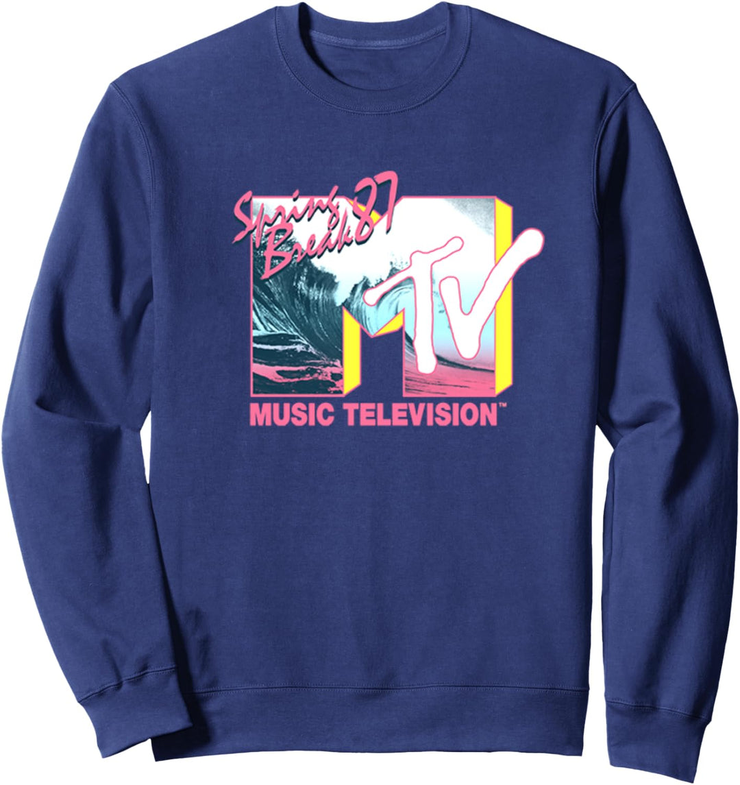MTV Spring Break 87 Wave Colorful Logo Sweatshirt