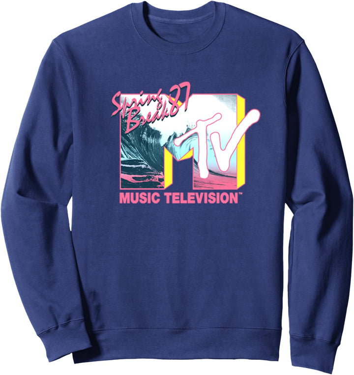 MTV Spring Break 87 Wave Colorful Logo Sweatshirt
