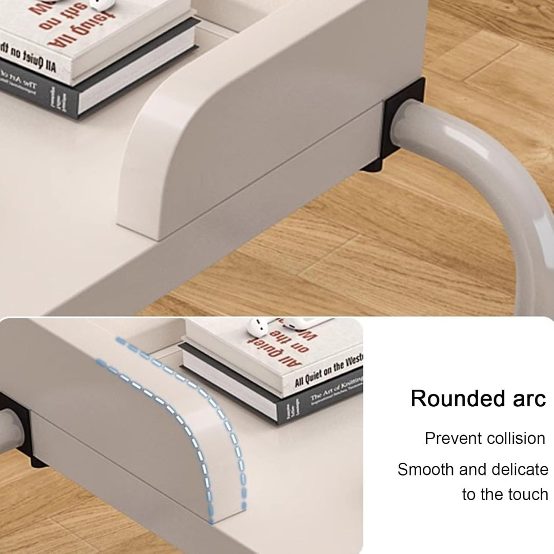 HöHenverstellbarer Betttisch Mit Rollen，Overbed Table Mobiler Schreibtisch GeräUmiger Esstisch HöHe