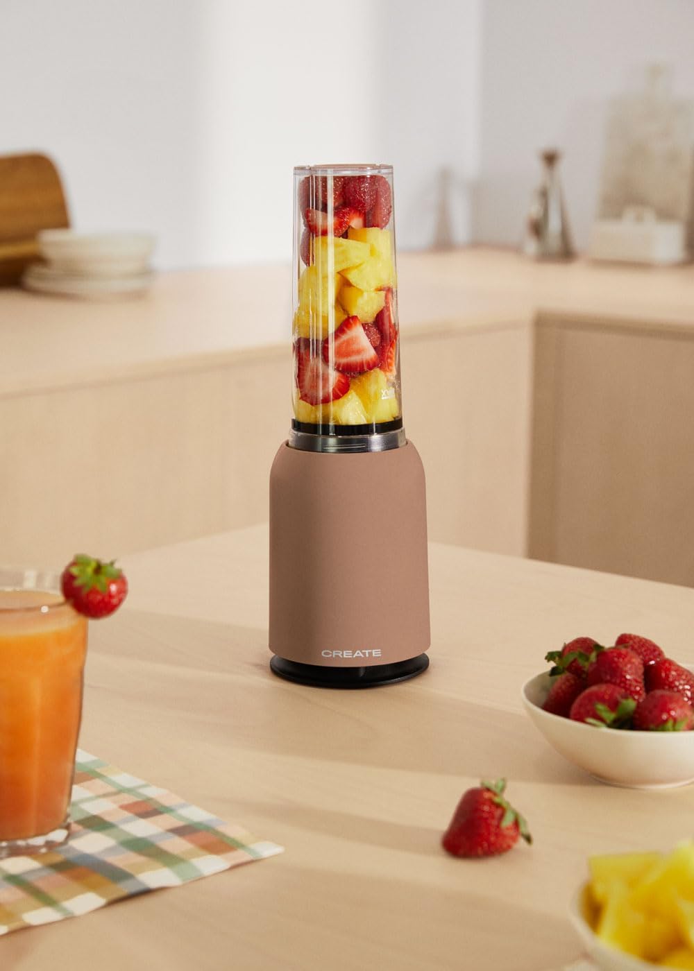 CREATE/MOI/Standmixer Mokka/Mixer für Smoothies und Milchshakes, 400ml Glas, BPA-frei, tragbar, Edel