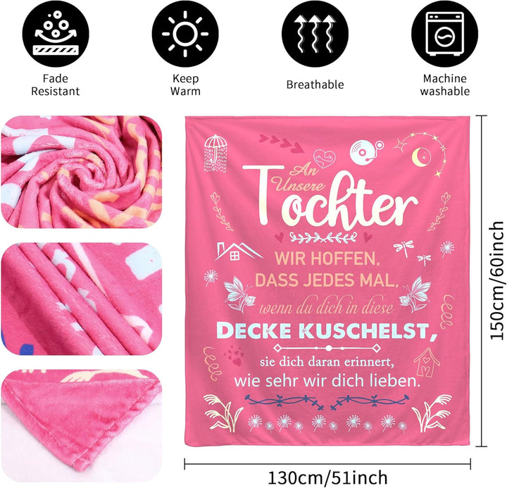 Original Geschenk An Unsere Tochter Kuscheldecke Dekoratives Decke Geschenkidee für Tochter Geburtst