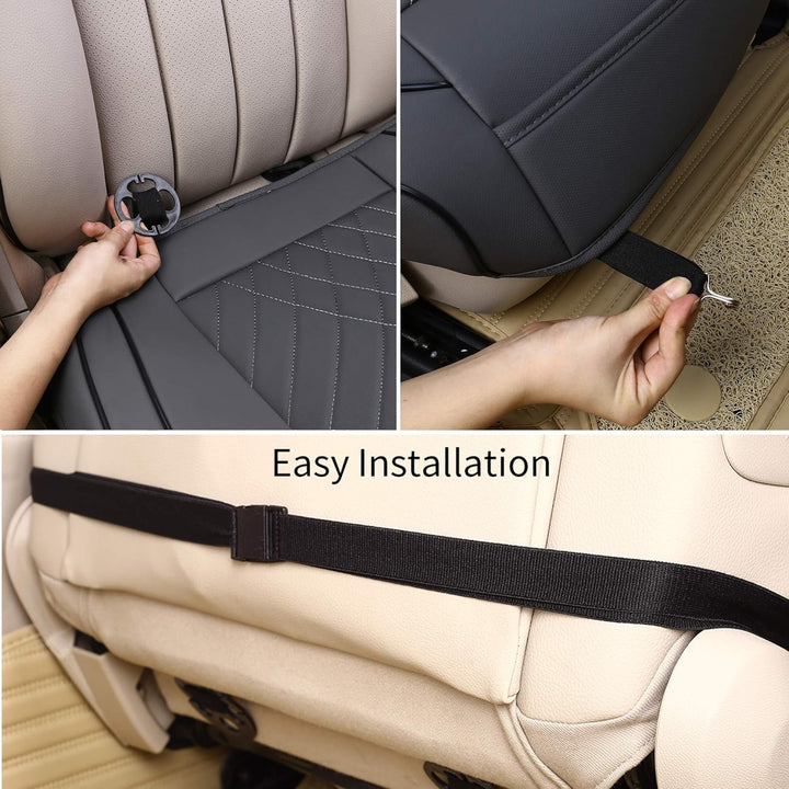 kingphenix Premium-PU-Autositzbezug, Vordersitzschutz, funktioniert mit 95% Aller Fahrzeuge, gepolst