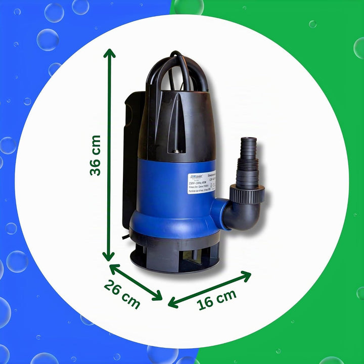 Schmutzwasserpumpe 555 Watt, Tauchpumpe 10.000 L/h 0,7 Bar Druck >>7m Förderhöhe