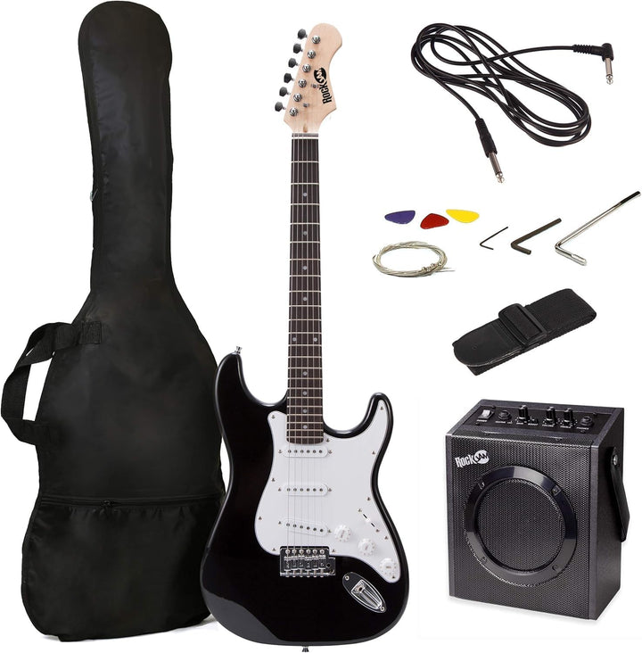 RockJam Full Size Electric Guitar Kit with 10-Watt Guitar Amp, Lessons, Strap, Gig Bag, Picks, Whamm