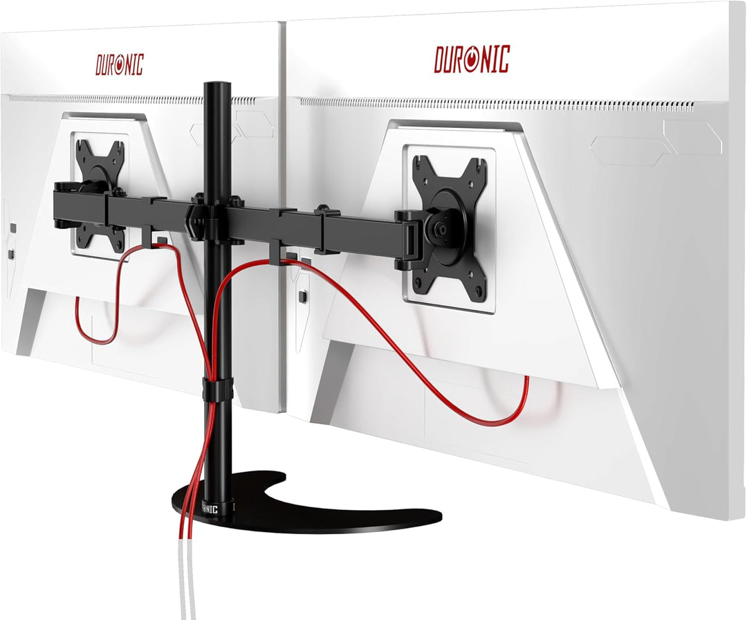 Duronic DM15D2 Monitorarm | Standfuss für 27" Zoll Bildschirm | Höhenverstellbar | 8kg Belastbarkeit