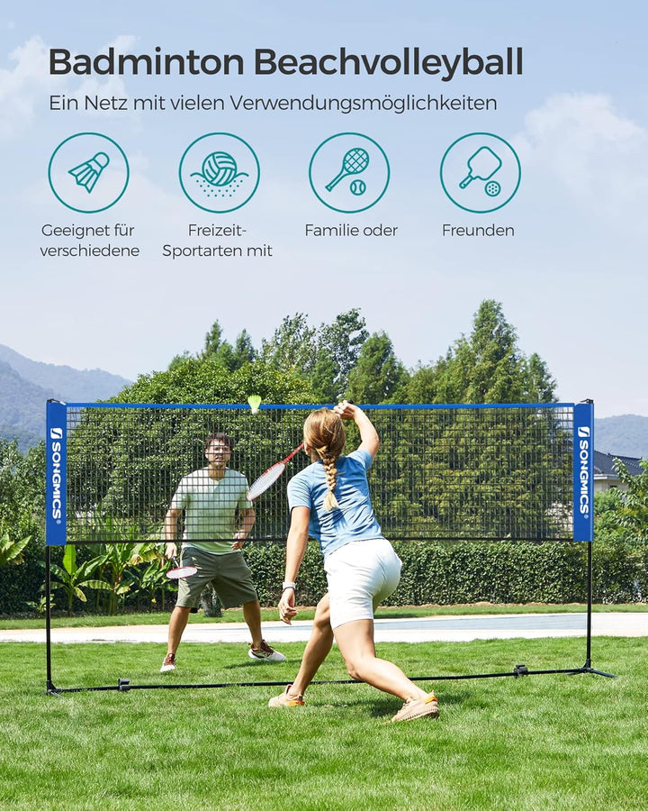SONGMICS Badmintonnetz, faltbar, einfach zu montieren, leicht zu transportieren, höhenverstellbar (1
