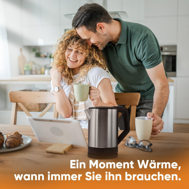 Bomann WKS 3002 CB Wasserkocher 1,5 L, verdecktes Edelstahlheizelement, automatische Abschaltung, Ba