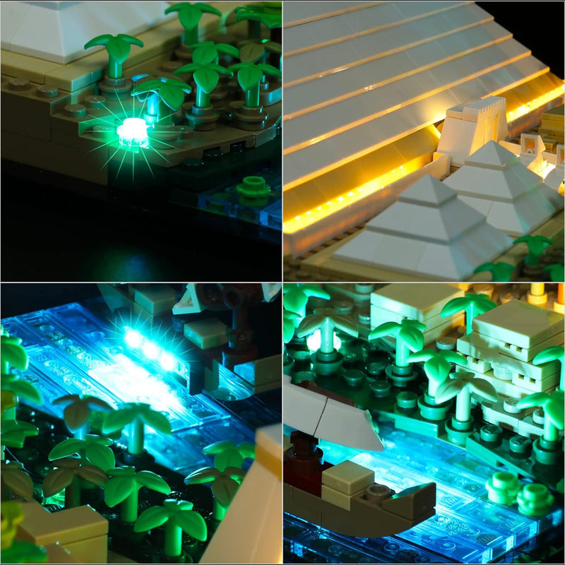 BrickBling Led Licht Set für 21058 Architecture Cheops-Pyramide Bausatz (Ohne Lego Set, Nur Lichter)