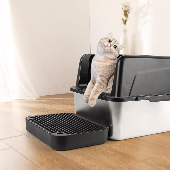 Katzenstreu Rampe, Katzentreppe/Katzentoilettenrampe/Katzenfänger Litter Trapper mit Filterfunktion,