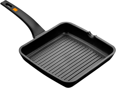 BRA Efficient Grillpfanne mit Streifen, Aluguss Bräter mit Antihaft-Beschichtung Teflon Platinum Plu