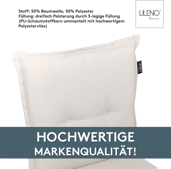 LILENO HOME Gartenstuhl Auflagen als [2er Set - Niedriglehner] in Natur Y - Bequeme Liegen als Sitza