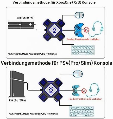 Adapter Tastatur und Maus Konverter FPS Spiel für Nintendo Switch / PS4 / PS3 Konsolen,unterstützt b