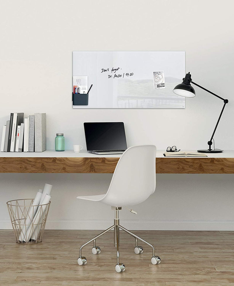 SIGEL GL146 Premium Glas-Whiteboard 91x46 cm super-weiss hochglänzend, TÜV geprüft, einfache Montage