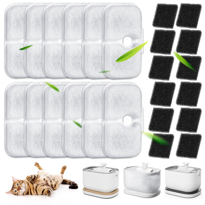 24 Stück Filter Katzenbrunnen, Dockstream Trinkbrunnen für Katze PLWF005, PLWF115, PLWF105, Trinkbru