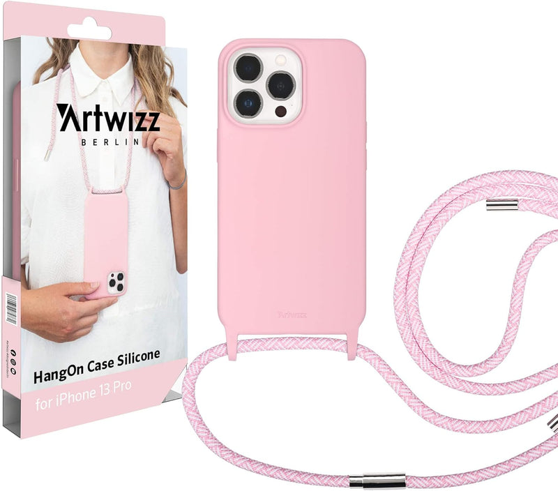 Artwizz HangOn Case kompatibel mit [iPhone 13 Pro] - Elastische Schutzhülle aus Silikon als Handyket