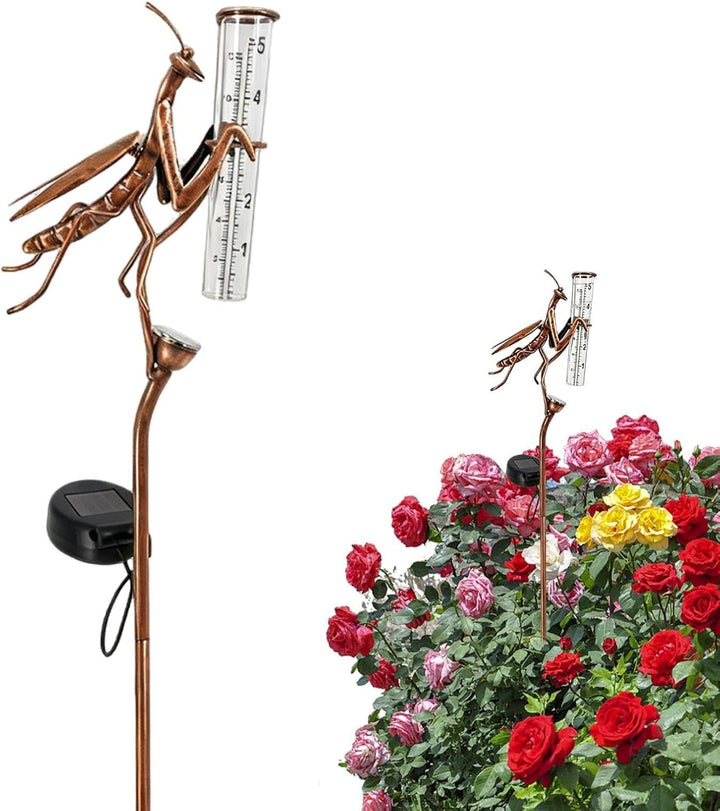 Wassermessgerät Regen, Iron Mantis Solar, professioneller Regenmesser, 61 x 10,3 x 4,5 cm, mit Ausse