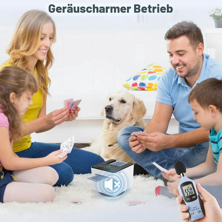 Automatische Kartenmischer und Kartensender, 2 in 1 Kartenmischmaschine und Austeiler 360° Drehung f