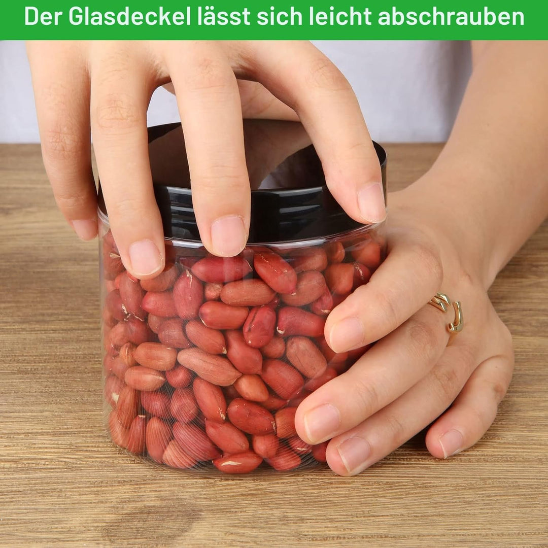 AKOLAFE 16er Set Vorratsdosen mit Deckel 500ml Vorratsgläser mit Deckel Luftdicht Transparente Plast