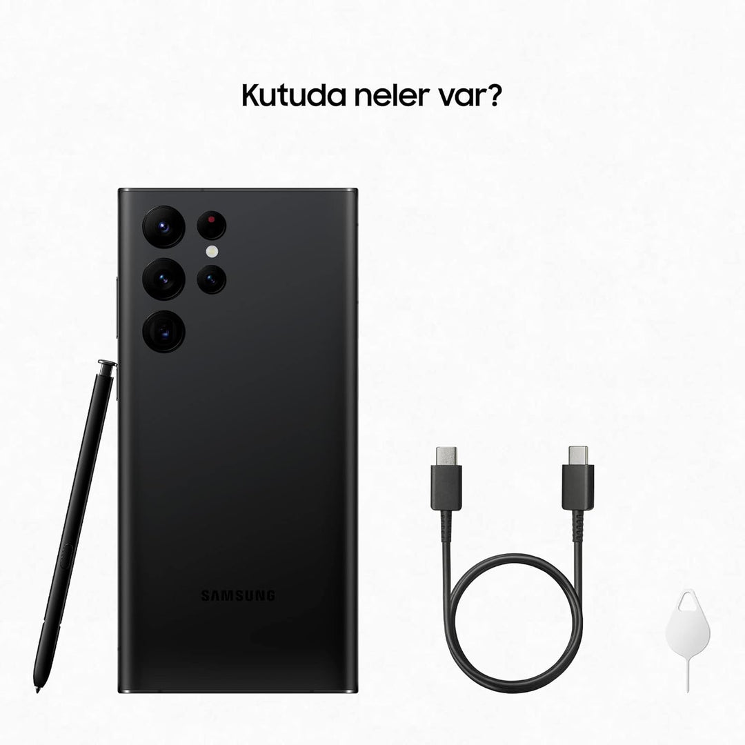 Samsung Galaxy S22 Ultra 5G 512GB | 12GB RAM Handy, Schwarz (Samsung Türkei Garantie) Alle Träger Sc