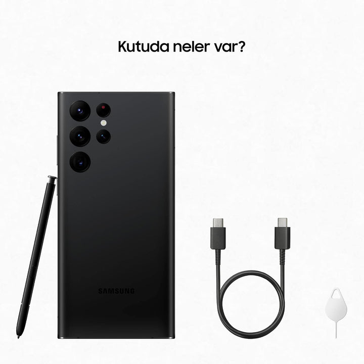 Samsung Galaxy S22 Ultra 5G 512GB | 12GB RAM Handy, Schwarz (Samsung Türkei Garantie) Alle Träger Sc