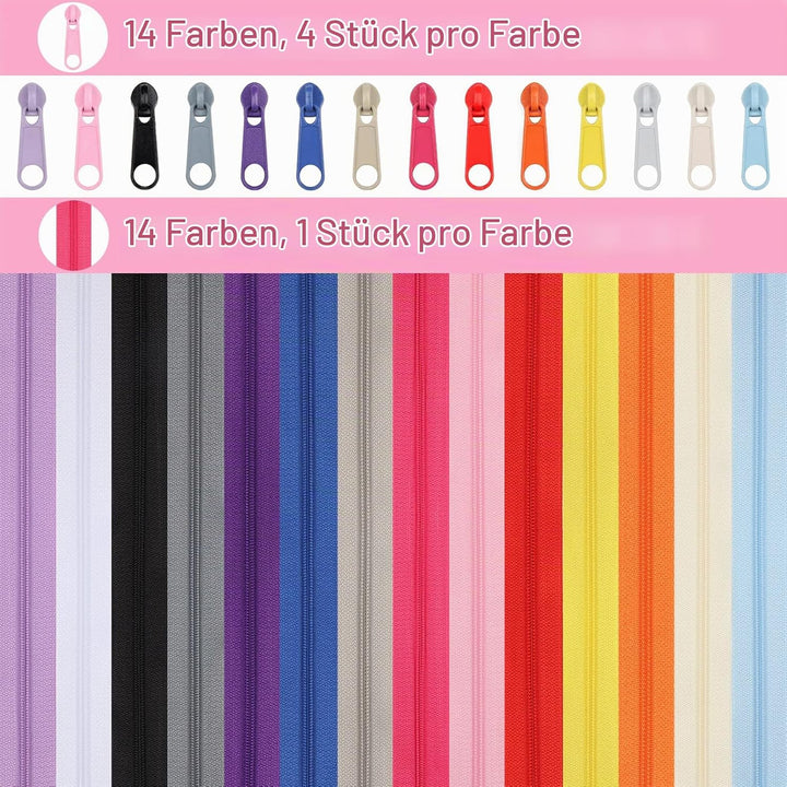DOITEM 39,2 mm Reissverschlüsse Nylon Endlos Reissverschluss Set mit Schieber und Reissverschluss zu