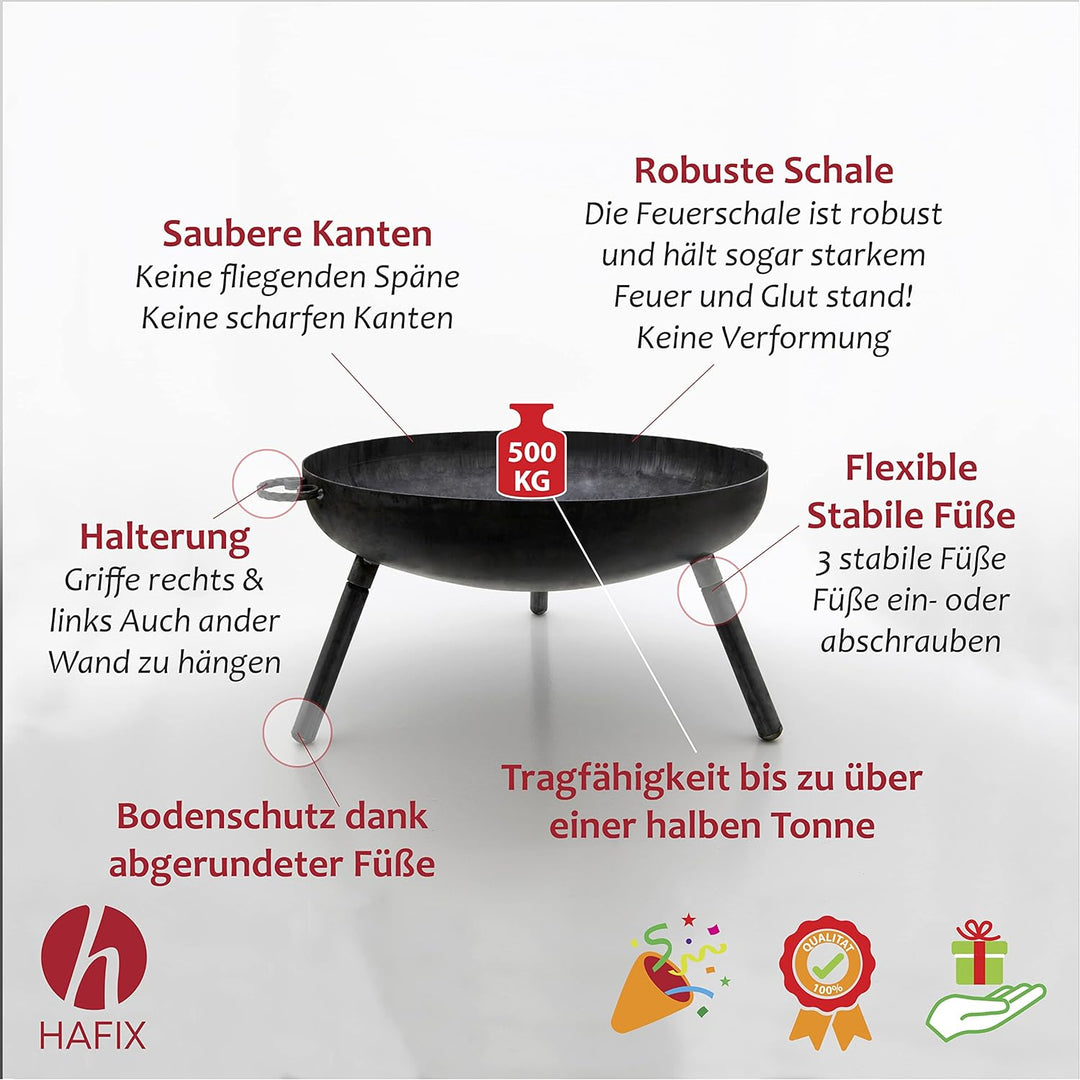 HAFIX® Feuerschale, Feuerkorb, Feuerschalen für Garten, Feuerstelle Outdoor, Feuerschale, Feuertonne