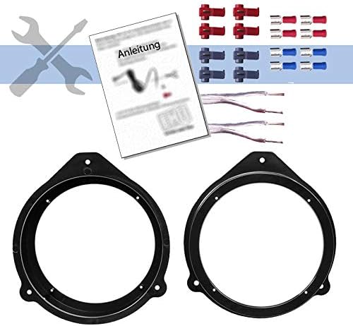 JBL Stage1 61F Lautsprecher mit Einbauset kompatibel mit Audi A3 (8P) 3-Türer 2003-2012 Türen vorne
