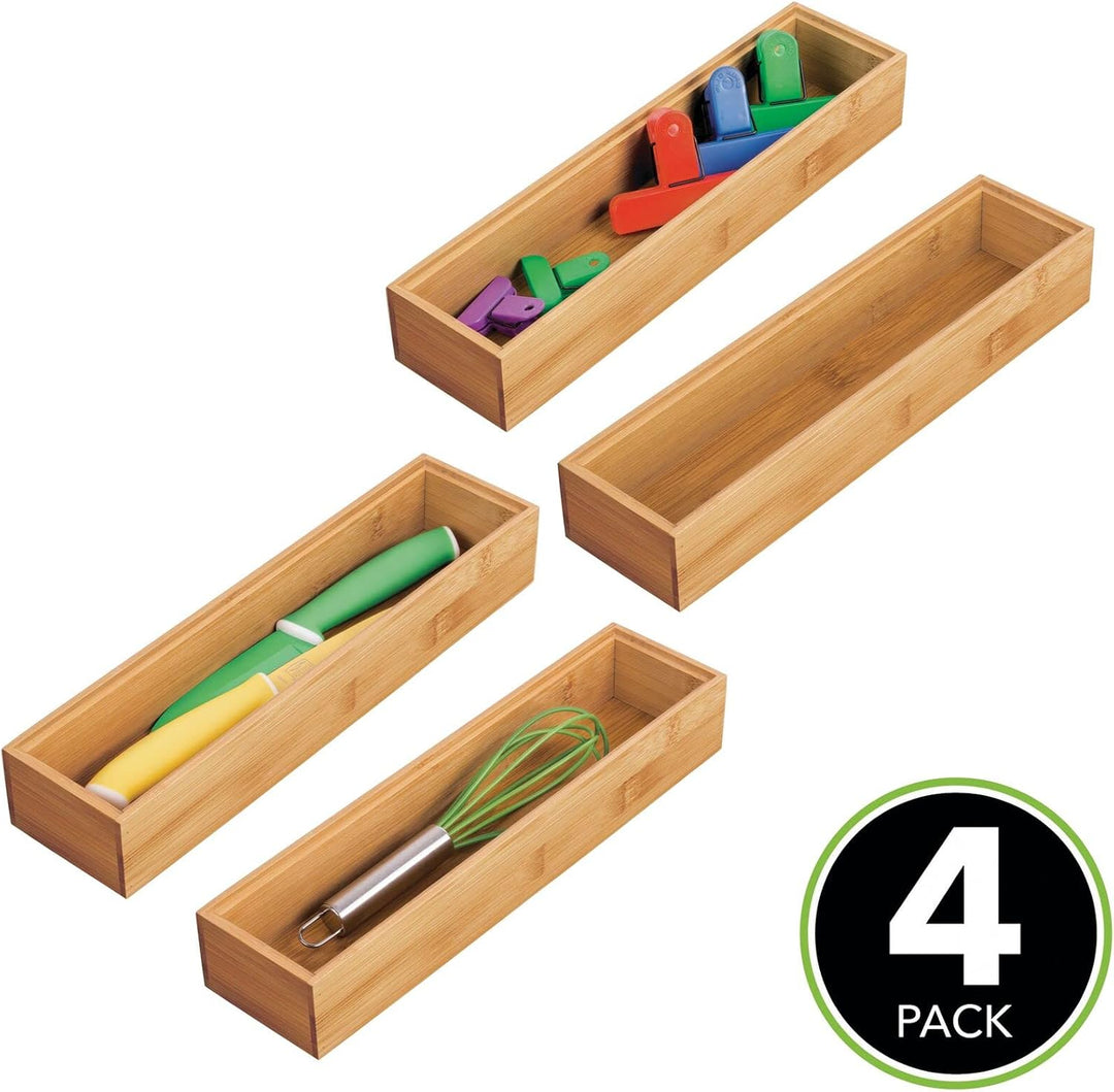 mDesign Aufbewahrungsbox für die Küche – rechteckige Schubladenbox aus Holz – stapelbarer Schubladen