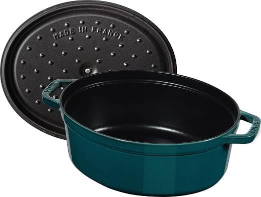 STAUB Gusseisen Bräter/Cocotte, Oval 33 cm, 6,7 L, Aromaregen Funktion, Für alle Herdarten geeignet,