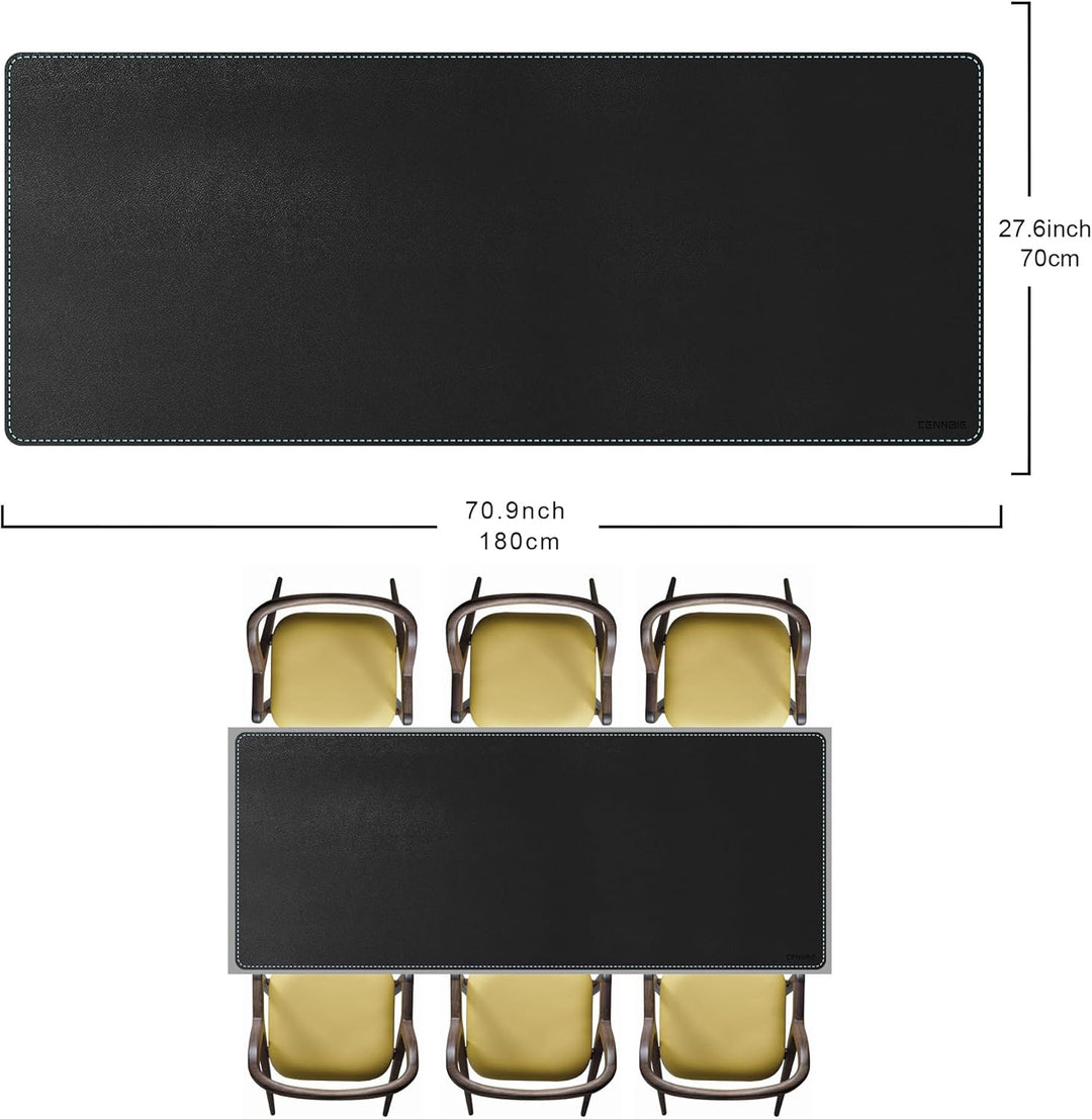CENNBIE Schreibtischunterlage Leder, 180 x 70 cm Mauspad xxl, Erweitertes schreibtischunterlage filz
