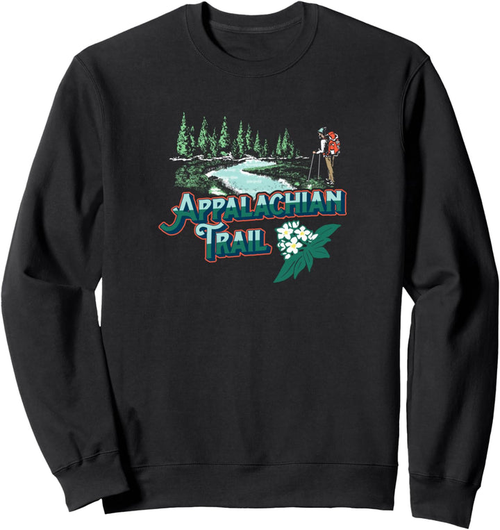 Appalachian Trail Hiker Nature Scene & Mountain Laurel Sweatshirt