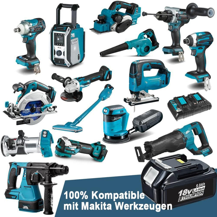 VANTTECH 2Stück 5,0 Ah Li-Ion Ersatz für Makita 18V Akku BL1850B BL1850 BL1840B BL1840 BL1830B BL183
